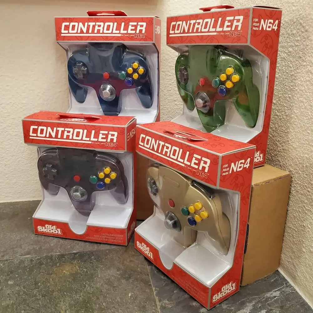 4 N64 Controllers - 4 Colors Bundle (NEW) - Green Blue Purple Gold - Nintendo